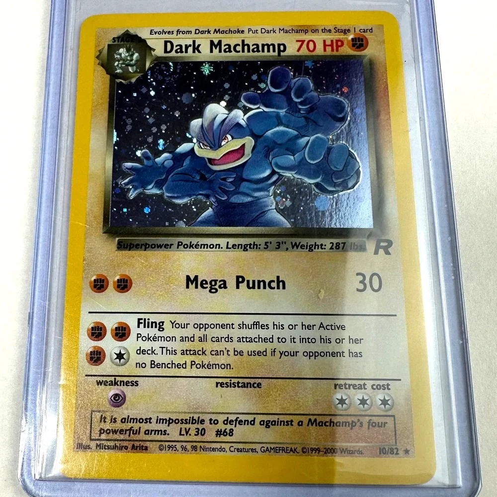 2000 Pokemon Team Rocket Dark Machamp 10/82 Holo Rare Unlimited Never Played